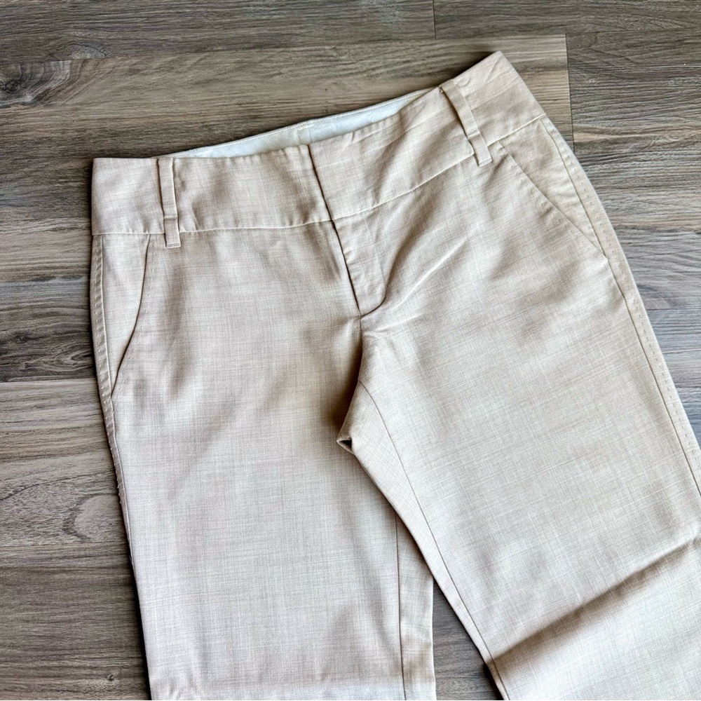 Tailored‎ Wool Silk Blend Straight-Leg Trousers Banana Republic Beige Pant